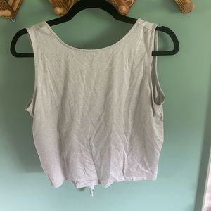 Grey Tie-Back Athletic Top